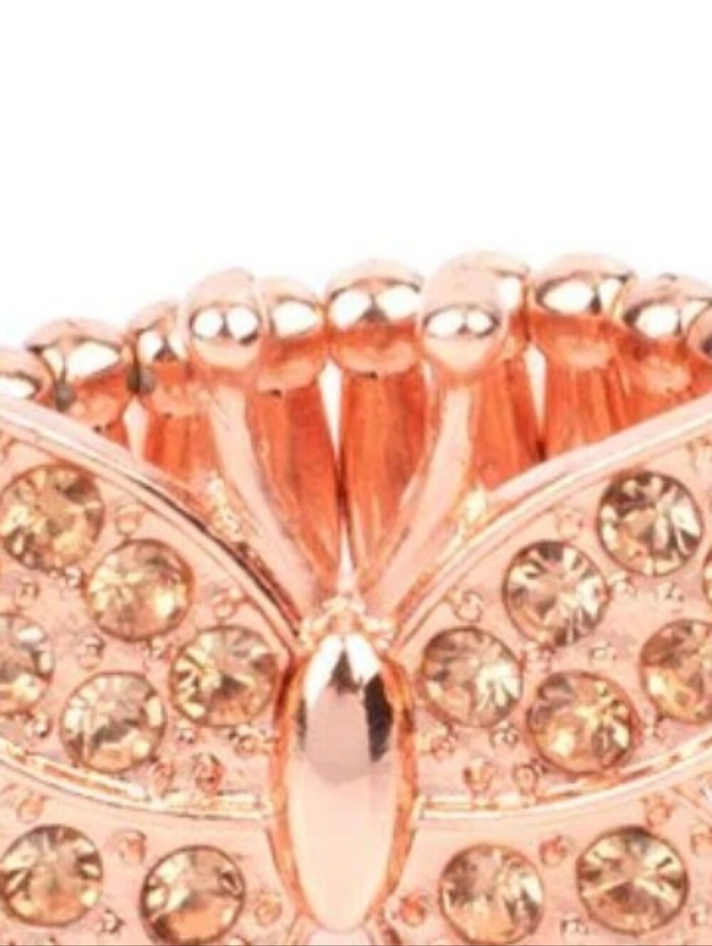 Bona Fide Butterfly Copper Paparazzi Butterfly Rhinestone Statement Ring - Picture 4 of 5